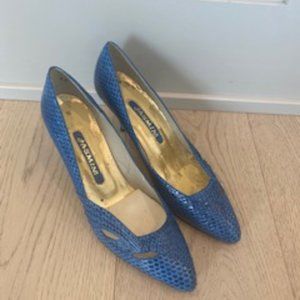Jasmin Vivid Blue Vintage Snakeskin High Heels